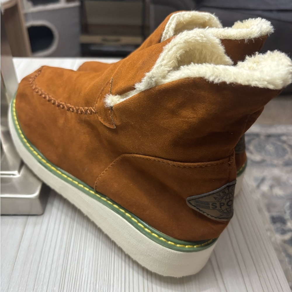 Warm Tan Suede Boots with Fur Lining my
